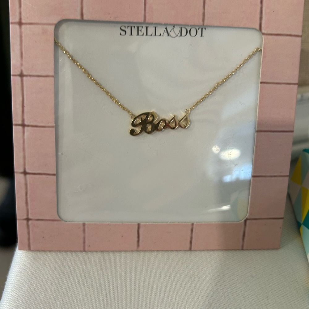 Stella&Dot Gold Plated Layering Necklace “Boss” -  New/Never Worn